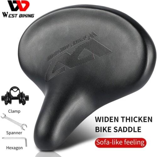 WEST BIKING Super Comfortable Bicycle Saddle Shockproof MTB Road Bike Saddle Ergonomic Widen Cushion Pad Breathable Cycling Seat