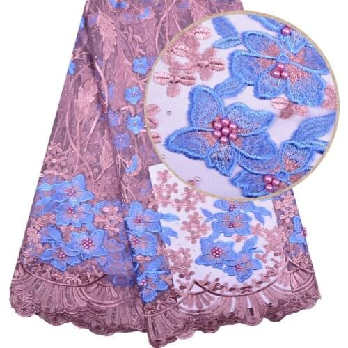 French Net Lace Fabric 2018 Latest African Lace Fabric With Embroidery Mesh Tulle Lace Fabric High Quality Nigerian Lace 1267