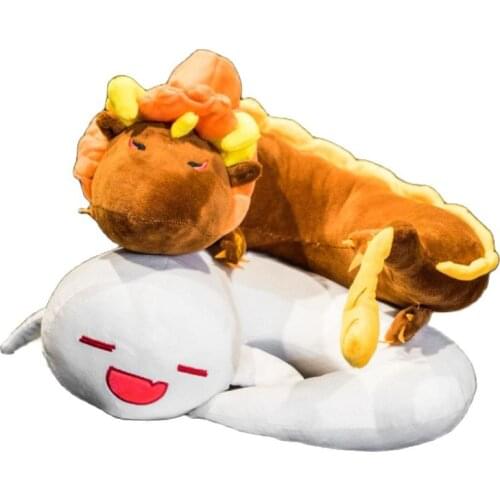 Genshin Impact Zhongli Hu Tao Cosplay Dragon U Shaped Pillow Protector Siesta Cushion Plush Doll Travel Neck Pillow Dropshipping