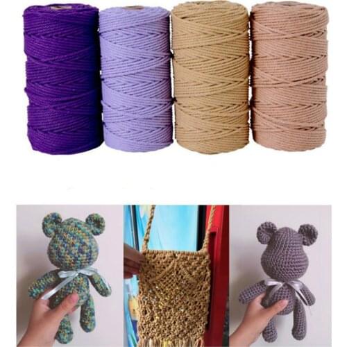 Cotton Macrame 1 Roll Macrame String Cord Colorful Accessories 3mm DIY Twisted Home Textile Supply Craft Cotton Rope
