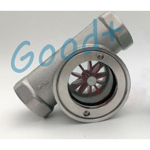 1-1/4",1-1/2",2" BSP Stainless Steel SS304 Sight Water Flow Indicator Plastic Impeller Female Thread