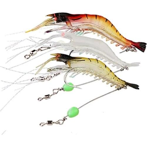 6g/9cm Fake shrimp with hook shrimp 9cm/6g bait bionic bait simulation soft bait soft shrimp glow-in-the dark