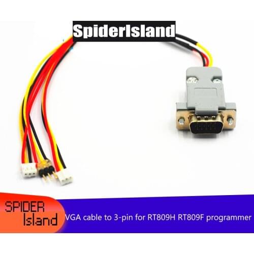 2pcs VGA cable to 3-pin and 3-hole serial upgrade line print message line Cable wire for RT809H RT809F programmer