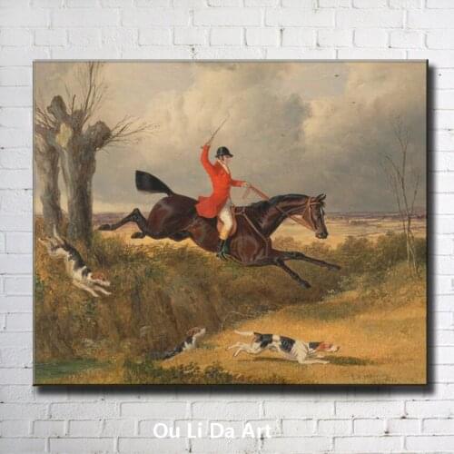 Classical palace figure earl horse run dogs scenery oil painting canvas printing printed on canvas wall art decoration picture