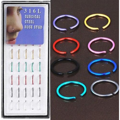 1pcs C Shaped Fake Nose Ring Hoop Septum Rings Stainless Steel Nose Piercing Imitation Piercing Oreja Pircing Women men Jewelry