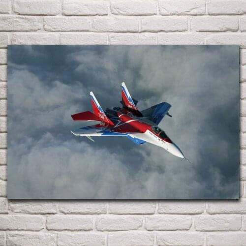 Cool fighter MiG-35 aircraft military vehicle artwork living room home art decor wood frame fabric poster KP709