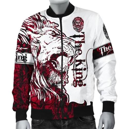 King Lion Tattoo Bomber Jackets 3D Printed Flight Jacket Women For Men fashion winter autumn warm zipper coat