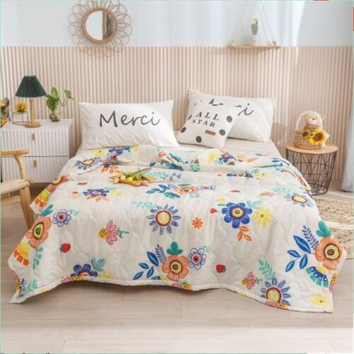 Summer cool quilt double air conditioner washed cotton quilt student single summer dormitory spring and autumn thin summer quilt