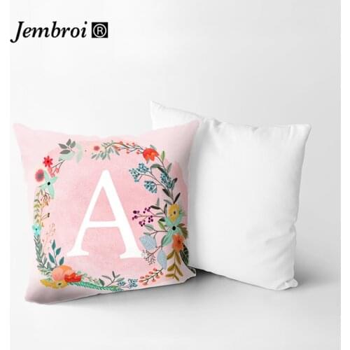 Cute Cartoon Cushion Cover Set Pink Girl English Letter Flower Print Throw Pillowcase Indoor Car Custom Made Decoration Home