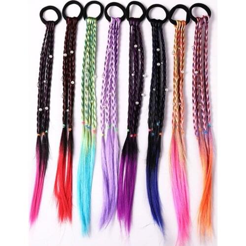 New Fashion Girl Elastic Hair Band Rubber Band Hair Accessories Wig Ponytail Headband Twist Braid Rope Headdress Hair Braider