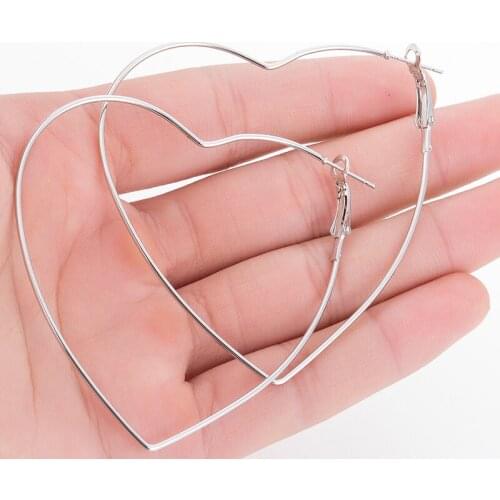 Yiustar New Minimalism Huge Love Heart Earrings for Women Girls Exaggerated Hollow Love Earrings for Valentines Day Gifts Party