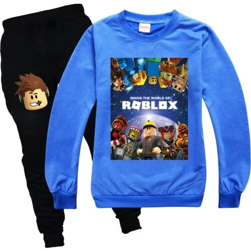 2-16Y Kids New ROBLOXing Clothes Toddler Baby Sports Leisure Cartoon Crew neck Tshirt+Pants Fashion Boy Girl spring Autumn suit
