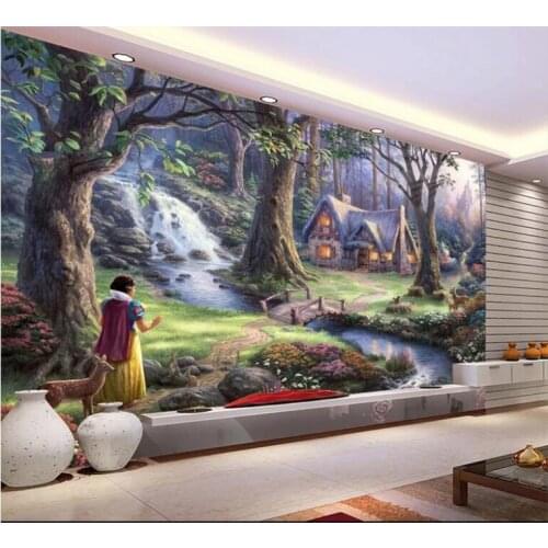 Custom 3D photo hand-painted fairy tale landscape oil painting mural children room sofa background wallpaper papel de parede