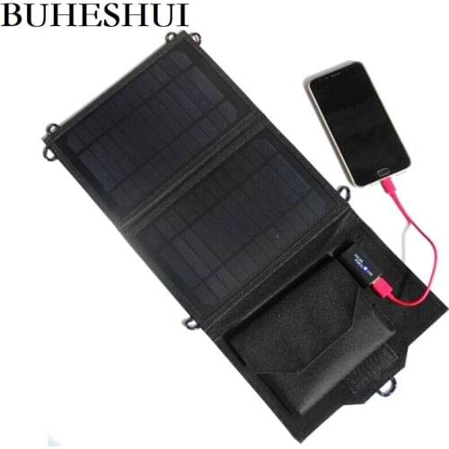 BUHESHUI 8W Portable Solar Charger for Mobile Phone iPhone Solar Panel Charger Foldable Solar USB Battery Charger Free Shipping