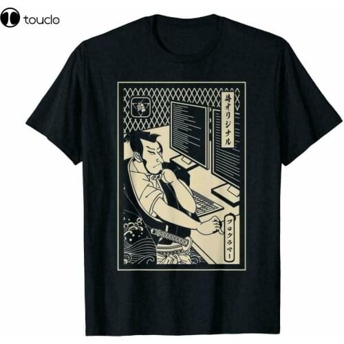 Programmer Samurai Warrior As Computer Programmer T-Shirt Cotton