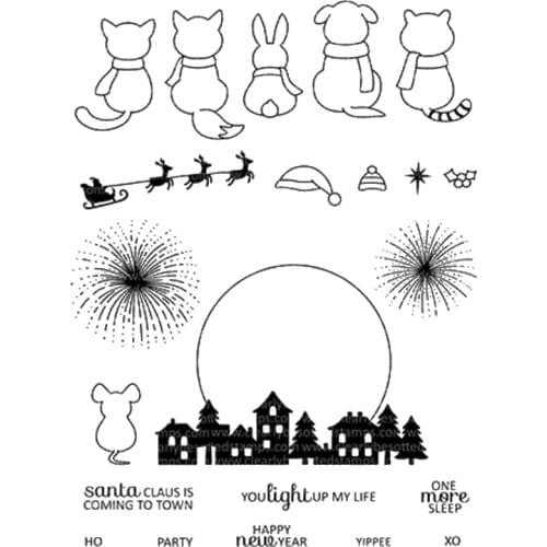 Christmas cat transparent Clear Silicone Stamp/Seal for DIY scrapbooking/photo album Decorative clear stamp sheets B0316