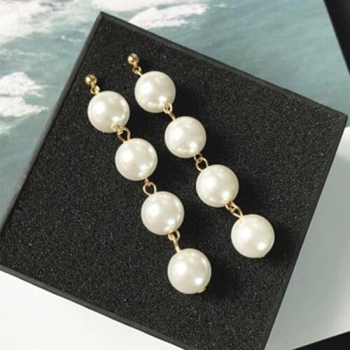 Luxury pearl Geometric Drop Earrings for Women Girls 2020 New Bijoux Dangle Earring Party Jewelry Gifts Gold Trendy