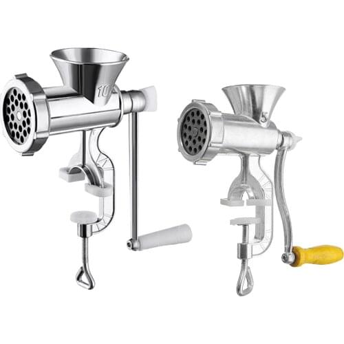 Aluminum Alloy Manual Meat Grinder Mincer Tool Table Hand Crank Sausage