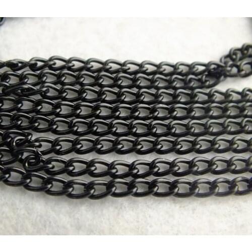 DIY !! 100m/lot 3*5mm Black Chain For Pendant Findings
