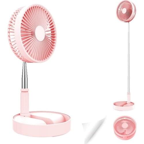 Foldable Telescopic Fan Desktop Storage Small Outdoor Electric Fan USB Rechargeable Adjustable Mini Ventilation Fan