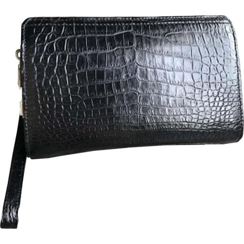 Hongsen new crocodile belly handbags crocodile leather Combination lock Hand bag Mens bags men clutch bag