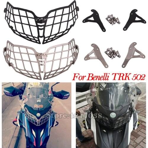 Motorcycle Headlight Guard Cover Modified Moto Head Lamp Protection Cover Stainless Steel For Benelli TRK502 TRK 502 TRK-502