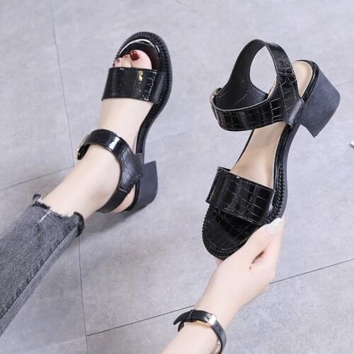 Womens Sandals Summer Open-toed Womens Sandals Platform Sandals Black and White Platform Shoes Women Sandals Size 35-40