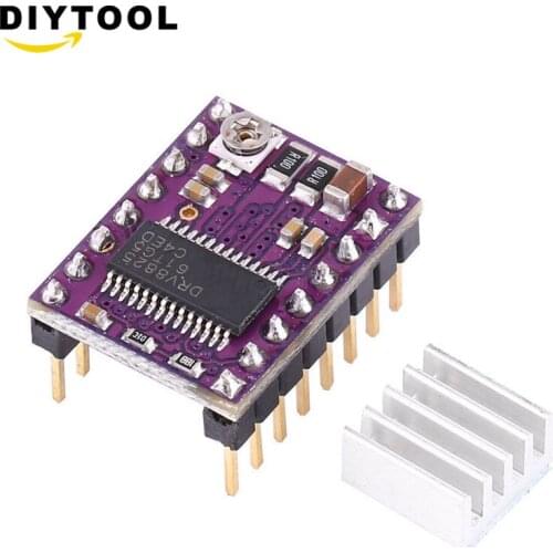 1PCS New Stepstick Drv8825 For RAMPS Stepper Motor Driver HeatSink Part 3D Printers Parts Heat Sink 4 Layer PCB Purple Board