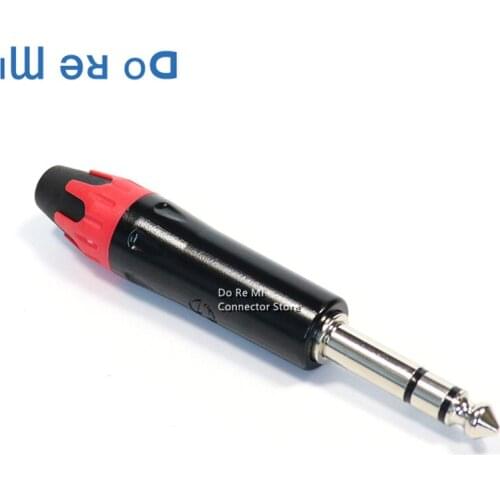 1pc Jack 6.35mm Stereo Nickel Plated 1/4 inch 6.35mm Male Audio Plug Wire Connector 1/4 inch Soldering Male 6.35 Plug