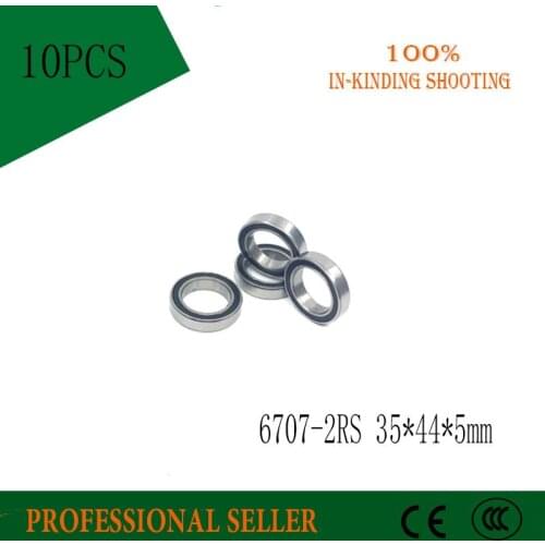 10pcs/Lot 6707-2RS 6707 RS 35x44x5mm The Rubber Sealing Cover Thin Wall Deep Groove Ball Bearing Miniature Bearing