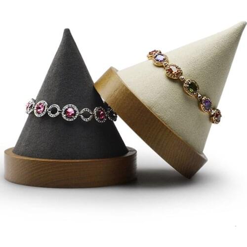 2Pcs Cone Shape Bracelets Jewelry Display Stand, Watches Cuff Bangle Anklets Holder Rack, 2 Colors