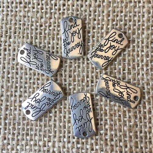 26 Pcs/lot 20x10mm Find Joy In The Journey Charms for Jewelry Making Pendant for DIY Necklaces Earrings Bracelets A105