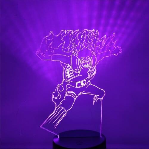 Might Guy 3D LED Night Light NARUTO Anime Lamp Boy Kid Bedroom Decoration Lampara Decoration Lampe Luminaria Creative Home Decor