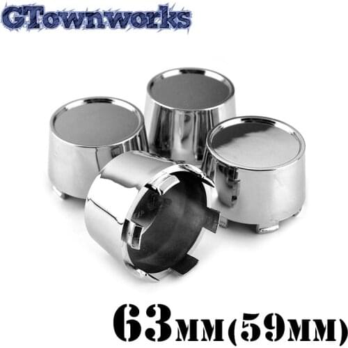4 pcs 63mm Chrome Wheel Center Cap For Car Rim ABS Plastic Snap-on Hubcap Dust Cover