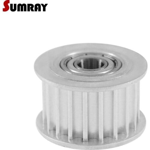 SUMRAY 5M 20T With Teeth Tooth Belt Idler Pulley Bore 5/6/8/10/12/15mm Passive Pulley wheel Width 16/21mm Idler Timing Pulley