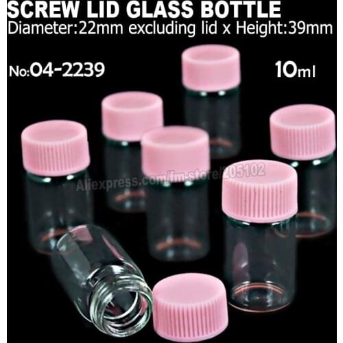 8pcs/lot 10ml 22x39mm leak proof Clear Glass Bottles Jars with Lid Stopper for DIY Wish Message Sample Perfume Nail Art Vials