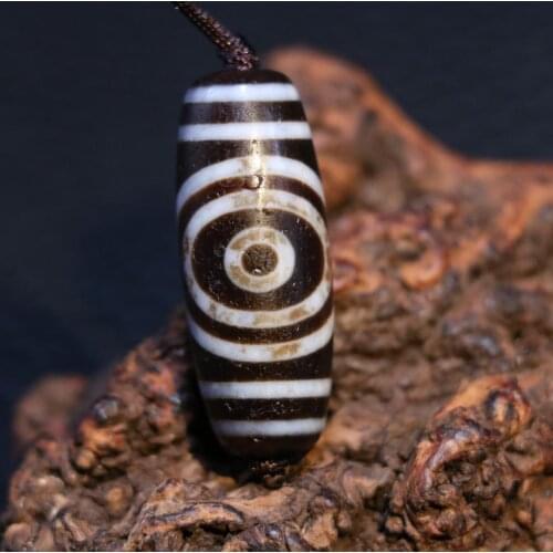 AL Treasure Magic Power Tibetan old Agate SPECIAL 3 EYE dZi Bead Amulet Pendant Talisman Timestown UPD21Asw