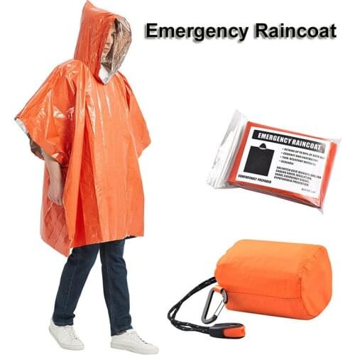 Emergency Raincoat Blankets Survival Tool Outdoor Survival Kit Poncho Ultra Portable Waterproof Thermal Bivvy Sack