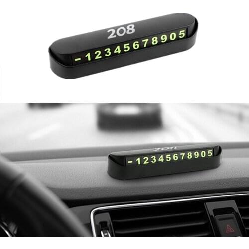 Car Temporary Parking Card Phone Number Card Plate Sticker for Peugeot 208 Accessories Car Styling