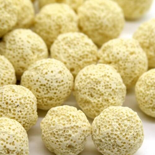 10Pcs Ceramic Ball Bio Porous Filter Media Net Bag Biological Aquarium Filter Nitrifying Bacteria Material Yellow 21mm