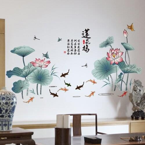 Large 3D Lotus Wall Stickers Flowers Home Decor Living Room Backdrop Wall Art Teenager Room Decoration Aesthetic Mural Removable