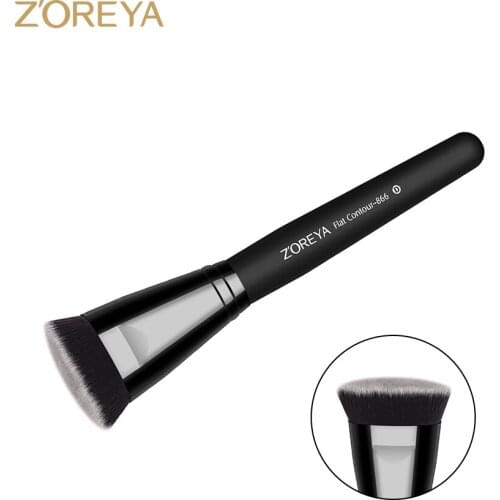 ZOREYA Brand Flat Contour Brush With Elegant Matt Blatlack Handle