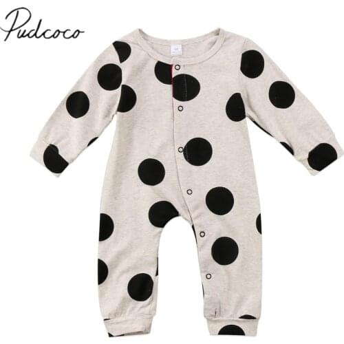 2019 Children Spring Autumn Clothing Newborn Toddler Baby Boy Girl Cotton Romper Dots Long Sleeve Jumpsuit Outfits Clothes Sets