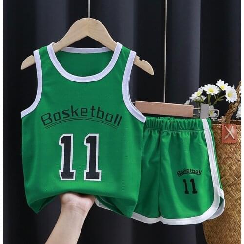 Kids Wear Suit 2021 Summer Sports 2 Piece Set Children Clothing Boys Basketball Tracksuit Big Girls Outfits 2021 New