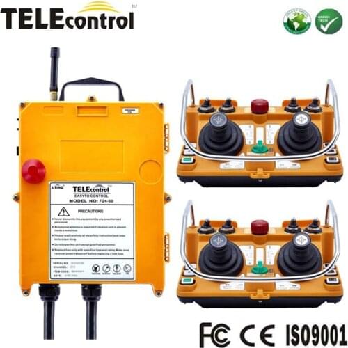 Telecontrol F24-60 2 axis 5 steps tower crane industrial wireless raido joystick remote control with 2 transmitters 1 receiver
