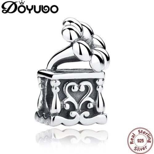 DOYUBO Womens 925 Sterling Silver Record Machine Charms To Match Silver Bangles Lovely Silver Black DIY Beads Jewelry ADD008