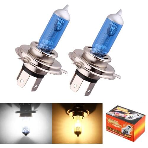 2pcs H4 Halogen Lamp Super Bright White Fog Halogen Bulb 55W DC 12V White Yellow Amber 6000K 3000K Car Styling Car Light Source