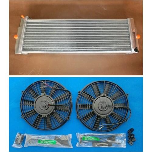High Quality Air to Water Intercooler Aluminum Heat Exchanger Radiator universal + Fan*2 Hot Selling