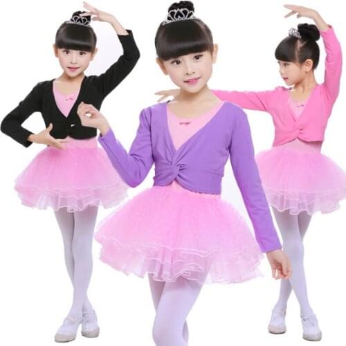 Child Ballet warm coat Wrap Top Coat Cardigan Coat Girl Cotton Dance Shawls Kids Gymnastic Leotard Jacket Long sleeve Outerwear