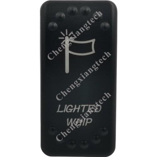 Laser Etched - LIGHTED WHIP- Led Backlit Rocker Switch Cap for Car Boat Truck Rv Switch Auto DIY Replacing, Cover Only